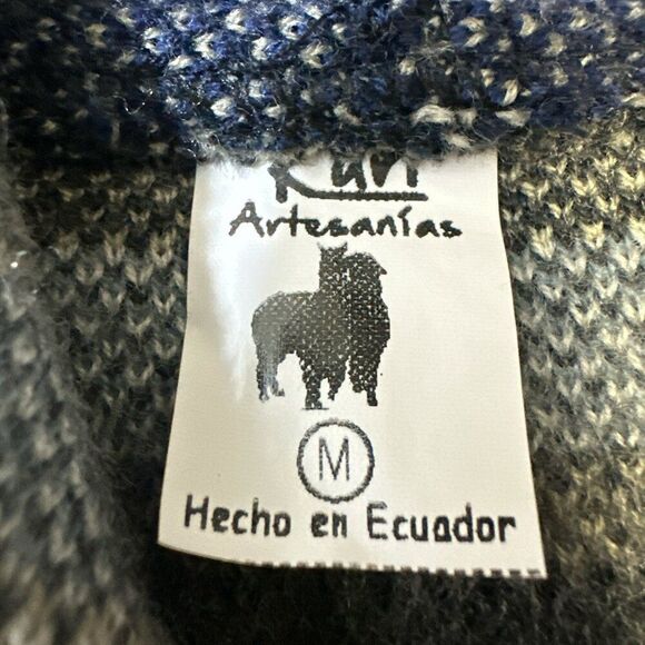 Kuri Artesanias Alpaca Wool Hoodie Sweater Llama Womens Sz M Zip Up Ecuador - Picture 9 of 12